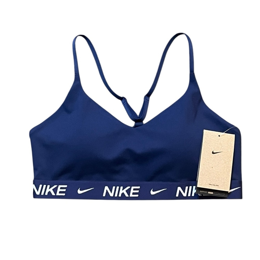 Nike Indy Womens Medium Light Support Padded Adjustable Sports Bra Midnight Navy